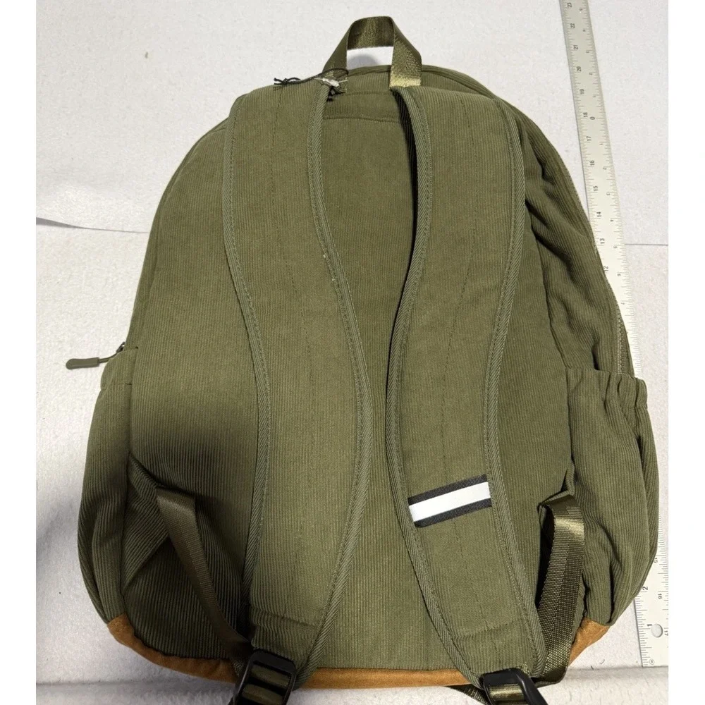 Men's Steve Madden Olive Green Corduroy Laptop Large Backpack Bag
